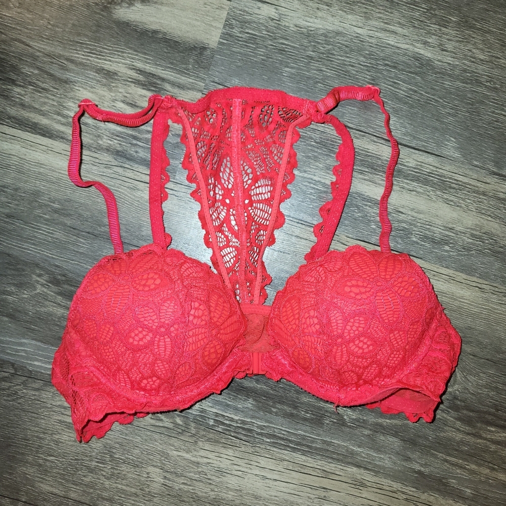 PINK VICTORIA'S SECRET Halter Style Push Up Padded Bra Size 34A Underwire